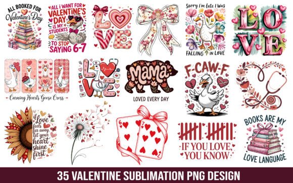 35 Valentine Sublimation Design PNG