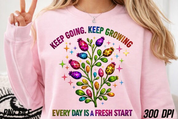 Glitter Keep Going PNG, Wildflower PNG