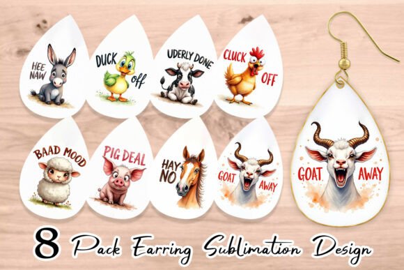 Grumpy Animal Quote Earring SVG