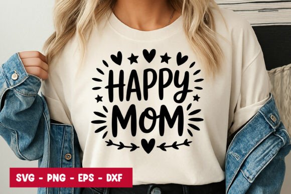 Happy Mom Quote Typography SVG PNG