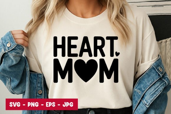 Heart Mom Quote Typography SVG PNG