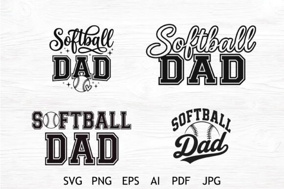 Softball Dad Bundle SVG Designs